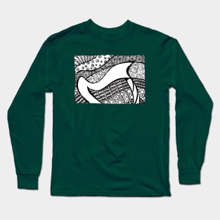 Ink drawing - Tangle Harp Long Sleeve T-Shirt